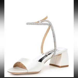 NWT Badgley Mischka - Infinity Satin Rhinestone Embellished Dress Sandals -8